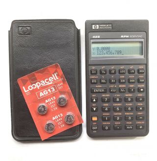 Hewlett Packard Hp 42s Rpn Scientific Calculator & Case Vintage Fresh Batteries