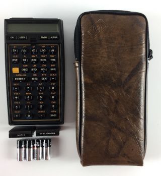 Vintage Hp - 41cv Pocket Calculator W/math I & Hp - 41 Advantage Module & Case As - Is