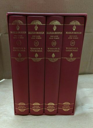 Folio Society Winston Churchill Marlborough Life And Times 1991 4 Vol S/h