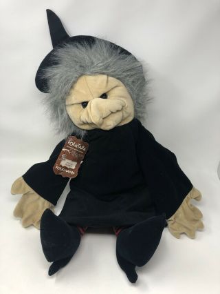 Vintage Folkmanis Folktails 36 " Toy Plush Spooky Witch Puppet Dressed Htf