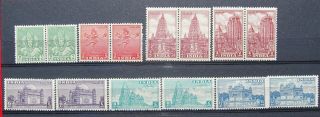 571 - 19 India Monuments Vintage 14 Mnh Stamps