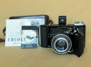 Ercona Zeiss Ikon German 6x9 Folding Camera Cla Zeiss Tessar Tempor 1957