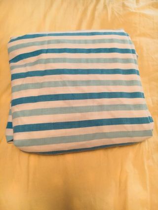Vintage Blue Stripes Full/double Fitted Sheet 1960s Retro Great Color