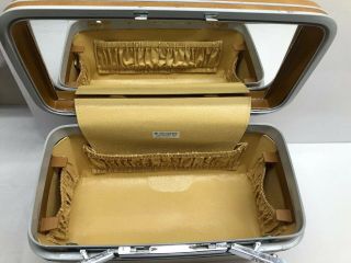 Vtg Samsonite Silhouette Harvest Gold Cosmetic Makeup Train Case Hard Luggage 4