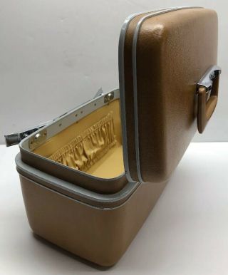 Vtg Samsonite Silhouette Harvest Gold Cosmetic Makeup Train Case Hard Luggage 7