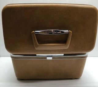 Vtg Samsonite Silhouette Harvest Gold Cosmetic Makeup Train Case Hard Luggage 8