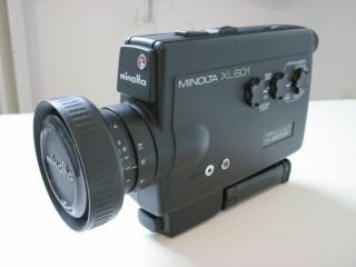 Minolta Xl 601 8.  Movie Camera & Case.  In.