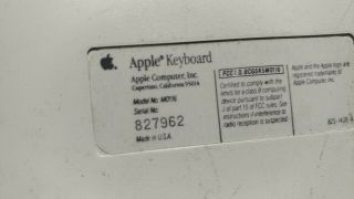 VINTAGE Apple M0116 Keyboard Apple Keyboard for Apple Macintosh SE IIgs No cords 7