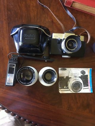 Vintage Kodak Instamatic Reflex Camera With Lenses