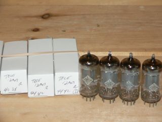 4 Telefunken 12ax7/ecc83 Tubes - Germany With - Ribbed Plate