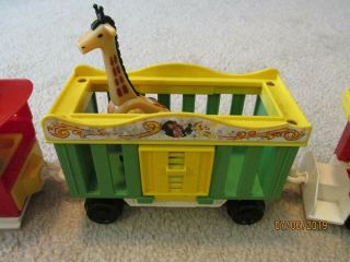 Vintage Fisher - Price Circus Train Playset 991 with Animals 3