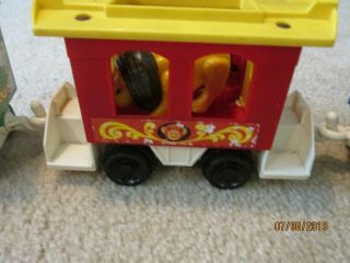 Vintage Fisher - Price Circus Train Playset 991 with Animals 4