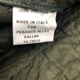 Three Vintage Peacock Alley Shams Dark Olive Green 26”x34” 100 Cotton 6