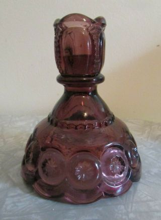 Le Smith Moon And Star (one) Amethyst Glass Candlestick Holder Vintage 4 1/2 "