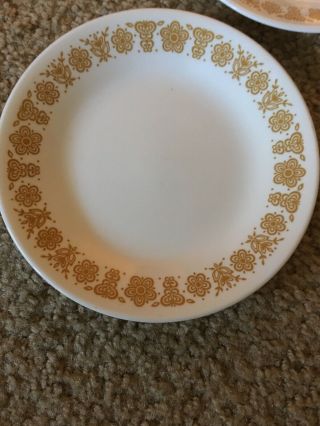 6 Butterfly Gold Dessert Plates 7”  Vintage Corelle by Corning 2