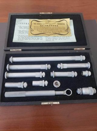 Vintage Central Tool Co Micrometer Rod Set In Case