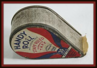 Vintage staff ruled gummed tape with metal dispenser No.  191 U.  S.  Oakland Cal. 3