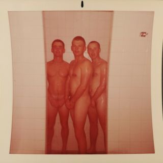 Vtg 60s Nude Marines Soldiers Bathing In Barracks Shower Photo Beefcake Gay Int