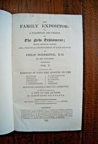 1821 PHILIP DODDRIDGE The Family Expositor - Translation & Commentary SPURGEON 6
