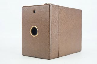 Antique Kodak 50th Anniversary Brownie Box Camera In Brown Uses 120 Film V06