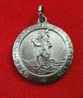 Vintage Wwii Sterling Silver St.  Christopher Army Airborne Paratrooper Medal