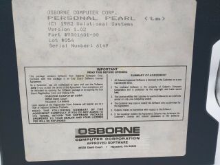 OSBORNE EXECUTIVE PERSONAL PEARL v1.  02 TUTORIAL / USER / REFERENCE MANUALS 6