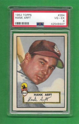 1952 Topps 284 Hank Arft Psa Vg - Ex 4 St Louis Browns Vintage Baseball Card