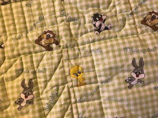 2pc Vintage Baby Looney Tunes Tweety Nursery Crib Sylvester Quilt Bumper Pad 8