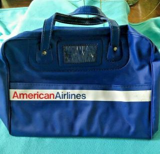 American Airlines Vintage Carry On Flight Bag Travel Tote Approx: 5 " X 13 " X 9.  5