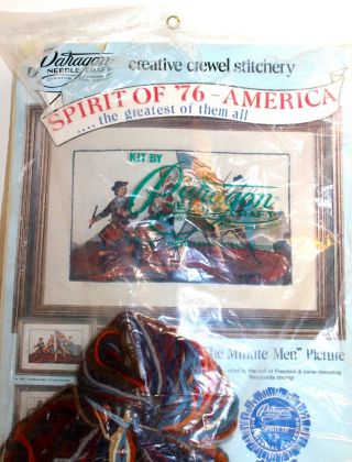Vintage Paragon Crewel Stitchery Kit The Minute Men 0906 Spirit Of 