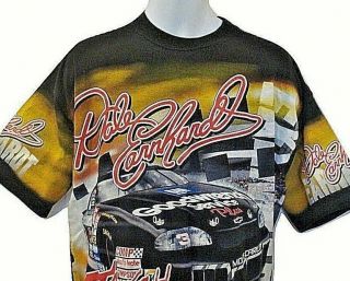 Dale Earnhardt Vintage Nascar 3 Lg All Over Print Usa Chase Race Car T - Shirt L