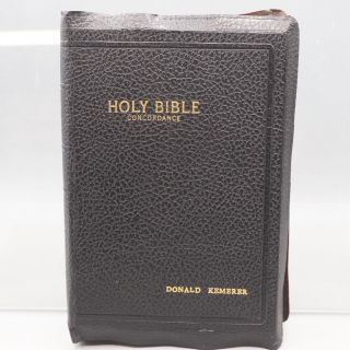 Vintage Holy Bible Kjv Red Letter World Bible Concordance Leather Cover 1950 