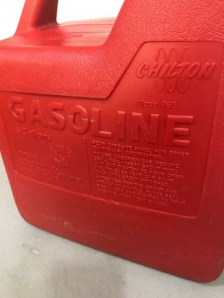 Vintage Chilton Gas Can 6 Gallon Vented W/2 Screened Spouts Mod.  P60 (Modified) 4