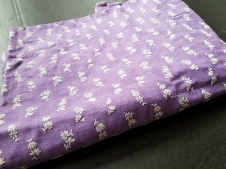 Vintage White Flocked Flowers On Lilac Purple Semi - Sheer Fabric 44 " W X 39 "