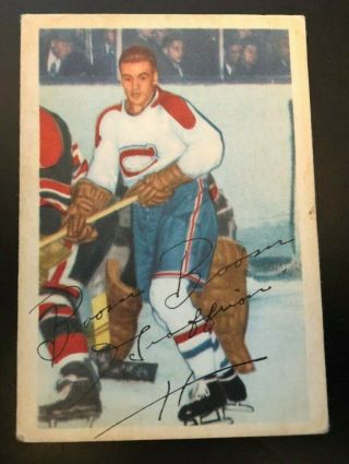 1953 - 54 Parkhurst 29 Bernie Boom Boom Geoffrion Montreal Canadiens Vintage Ex