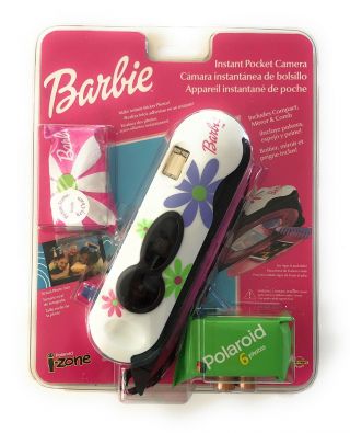 Polaroid I - Zone Instant Camera Barbie Photo Sticker Picture Keychain Vtg 90s