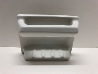Vintage Porcelain Wall Mount Soap Dish Grab Washcloth Bar Bathtub 6 - 35/8 " X 5 "