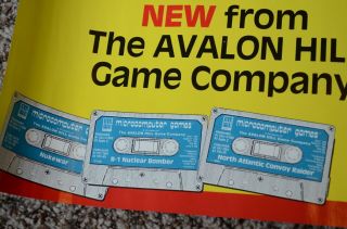 Vintage Avalon Hill Microcomputer Games Advertising Poster TRS - 80 Apple II & PET 3