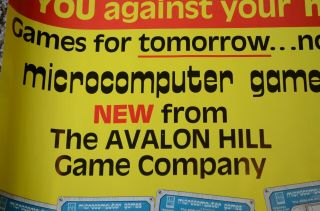 Vintage Avalon Hill Microcomputer Games Advertising Poster TRS - 80 Apple II & PET 5