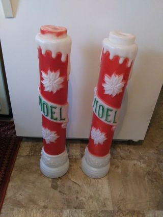 Vintage General Foam Noel Candle Bases Christmas Plastic Blow Molds 29 Inch