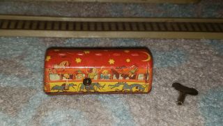 Vintage U.  S.  Zone Germany Tin Toy Train and Tunnel 2