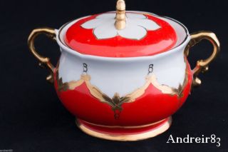 Sugar Bowl Vintage Soviet Ussr Porcelain Ukrainian Baranovka Buton Бутон Pd95