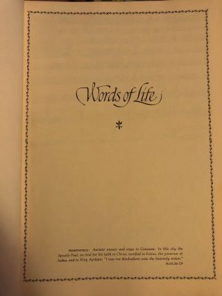 Words of Life by Charles L.  Wallis 1966 hardcover First Edition 2