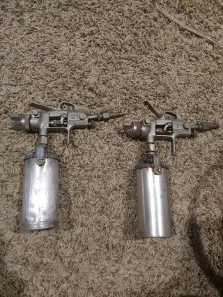 2 Vintage Binks Model 15 Paint Spray Gun,  Tank,  Nozzle 78SD Estate Find 4