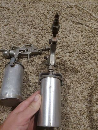 2 Vintage Binks Model 15 Paint Spray Gun,  Tank,  Nozzle 78SD Estate Find 8