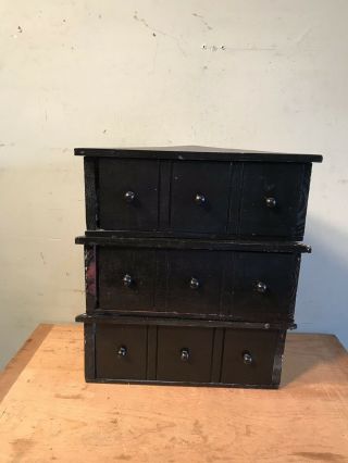 Vintage Wood Corner Shelves Set Of 3 Stackable Cabinets
