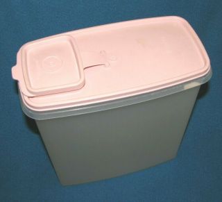 Vintage Tupperware Large Cereal Container Sheer Pink Lid And Pour Spout 1588 - 8