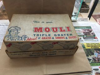 Vintage Mouli Triple Grater W/ Box