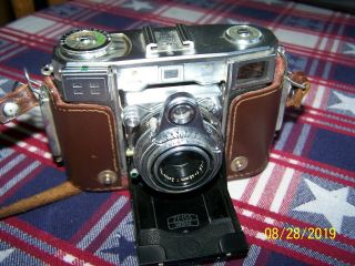 Zeiss Ikon Contessa 35mm Camera Synchro Compur 45mm F2.  8 Lens In Case