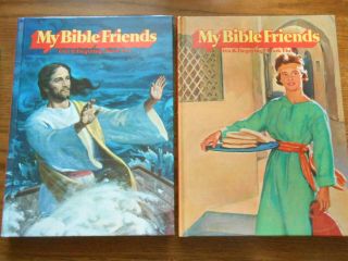 Vintage 1977 My Bible Friends Books 1 - 5 Hardcover By Etta B.  Degering 3
